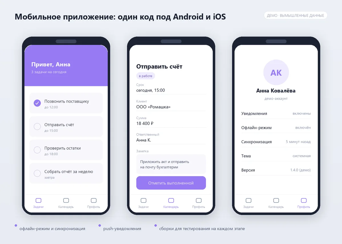 Экраны приложения